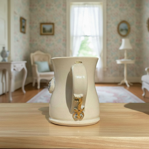 Heart Lockett with Ornate Key Handle Mug (Real Gold Plated)