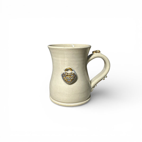 Heart Lockett with Ornate Key Handle Mug (Real Gold Plated)