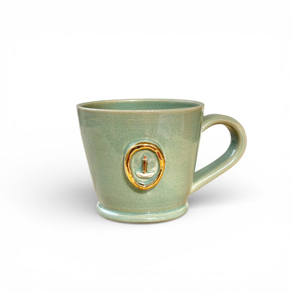 Mint Green Chamberstick Cameo Mug
